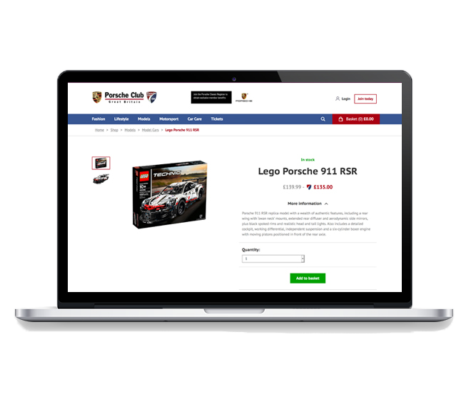 Content managed ecommerce and membership website